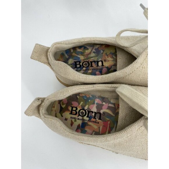 NEW Women's 10M BORN TAN CANVAS ESPADRILLE ACCENT TENNIS SHOES FASHION SNEAKERS - Picture 3 of 4